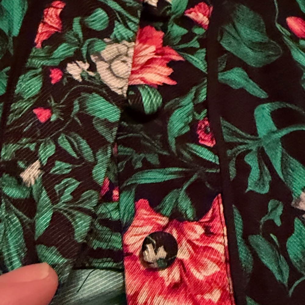 Anthropologie floral Black & Green Long Dress XXS - Picture 6 of 6
